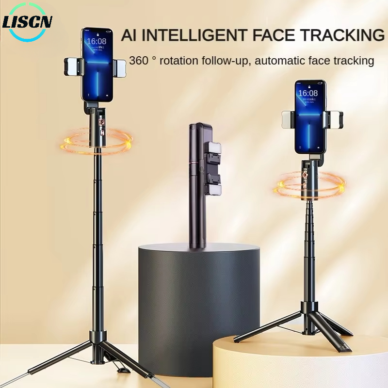 Outdoor Lighting Track - LISCN 拡張可能な自撮り棒自動顔追跡三脚ライト付き 360 度回転携帯電話ヘッド屋外旅行自撮り
