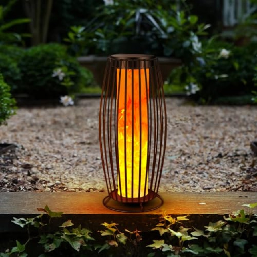 Outdoor Lighting Waterproof - ソーラー屋外フロアランプ ちらつき炎ソーラー屋外ライト ソーラーランタン 屋外防水 自動オン/オフ ソーラーランタン