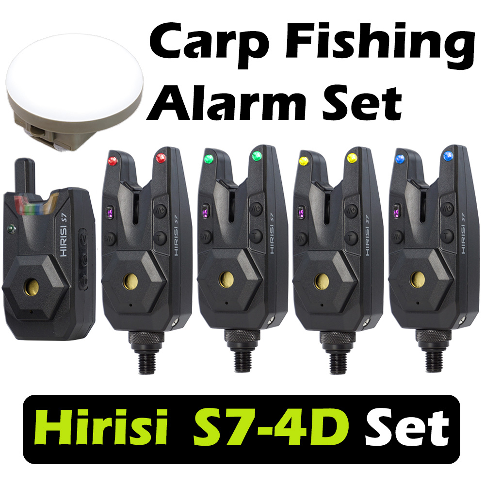 Outdoor Lighting Wireless - Hirisi S7-4D ワイヤレス鯉釣りバイトアラームセット防水バイトインジケーター屋外キャンプナイトライト釣りアクセサリー付き
