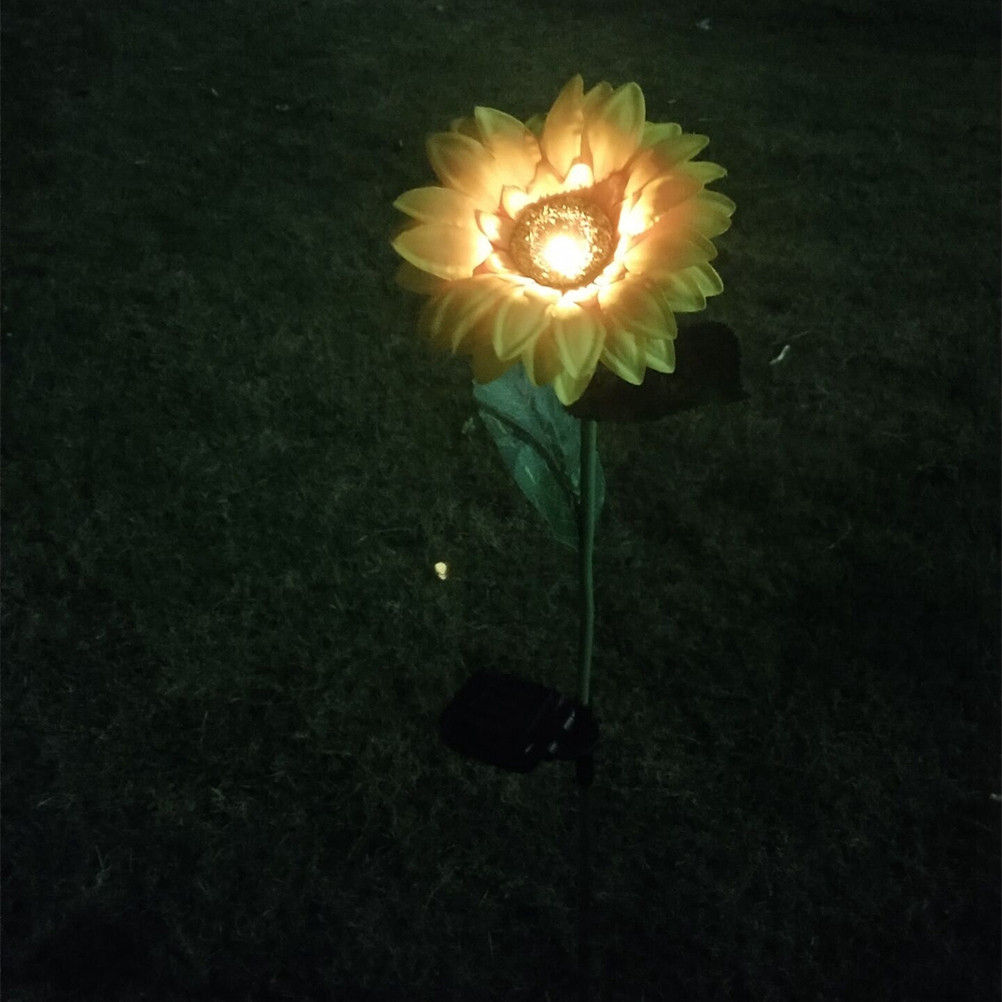 ソーラーLEDひまわり型ガーデンライト、暖色系の白色光、芝生 - Outdoor Lighting Pathway のレビューと価格