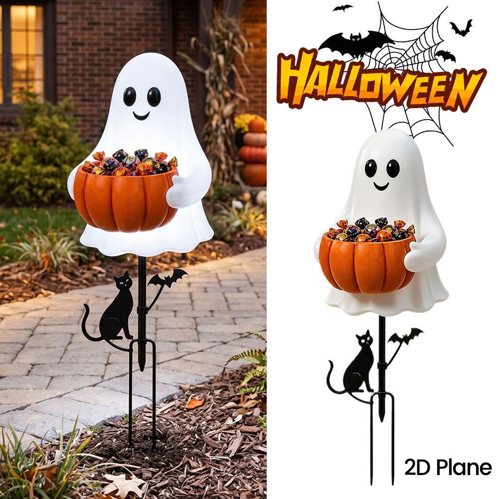 ハロウィンゴーストキャンディホルダー装飾ライト LED屋外ゴ - Outdoor Lighting Effects のレビューと価格