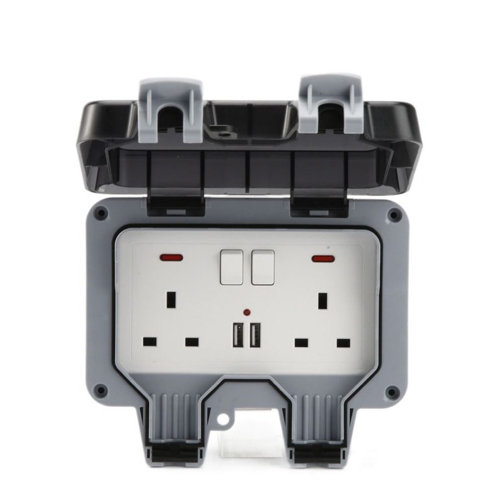 防水設計の壁スイッチソケット英国プラグUSBポート屋外スイッ - Outdoor Lighting Uk のレビューと価格
