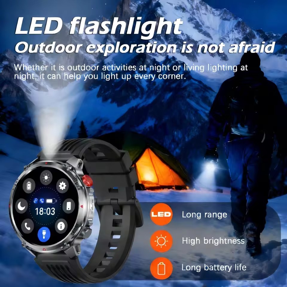 新型メンズアウトドアミリタリースマートウォッチ、1100mA - Outdoor Lighting Track のレビューと価格