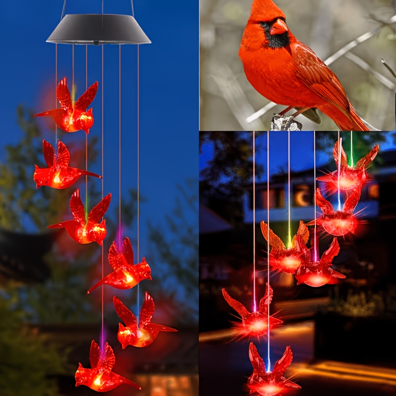 太陽光発電式の炎の鳥型風鈴ライト、屋外用、防水設計と鮮やかな - Outdoor Lighting Waterproof のレビューと価格